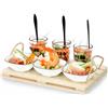 ALPINA Set Aperitivo Antipasto Mini Pallet Bicchieri Ciotole Ceramica Piatti da Portata