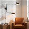 B·LED BARCELONA LED BARCELONA LED Applique Louise Nero Design 2xE27 Con Spina | Alluminio opaco, bracci regolabili, illuminazione decorativa interna, stile scultoreo contemporaneo