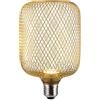 Suprema, Lampadina LED Decorativa Gabbia, Diffusore Faretto, 100x162, Attacco E27, Flusso Luminoso 110Im, Tensione 220-240V, Luce calda 1800k, Potenza 3,5W, Dimmerabile (Oro)
