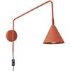 SOLLUX lighting Lampada da Parete - Applique da Parete - Acciaio - 1 Paralume - Lampadina LED - Ocra Rossa Nox