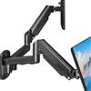 Selius Supporto a parete per monitor, modello doppio - Per 2 monitor fino a 32 pollici - Massimo 9 kg per monitor - Metallo nero
