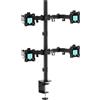 Selius Supporto per monitor da scrivania, adatto a 4 monitor - dimensioni schermo da 13 a 32 pollici - capacità di peso 8 kg - realizzato in acciaio e plastica