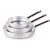 Agnelli 24-28-32 cm - Alluminio 3mm Professionale Tris Padelle Alte In Alluminio Con Manico Tubolare - Set 3 Pz