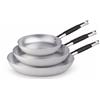 Agnelli 28-24-20 cm - Alluminio 3mm Professionale Tris Padelle Basse Svasate In Alluminio Con Manico Cool Inox - Set 3 Pz