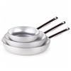 Agnelli 24-28-32 cm - Alluminio 3mm Professionale Tris Padelle Alte Svasate In Alluminio Con Manico Tubolare - Set 3 Pz