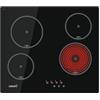CATA TN 604 Piano Cottura in Vetroceramica Colore Nero 4 Zone di Cottura High Light 9 Livelli di Potenza Regolabili Controllo Tattile con Avviso Acustico Potenza 6 kW Larghezza 59 cm