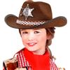 Cappello cowboy bambino marrone con stella sceriffo