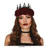 Guirca Corona gotica diadema fiori bordeaux e nero regina cattiva