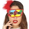 FIESTAS GUIRCA Maschera arlecchino multicolore con pium