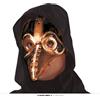 FIESTAS GUIRCA Maschera mezzo viso medico della peste argento e nero in pvc