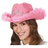 Cappello Cowboy con Boa rosa