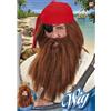 W WIDMANN Parrucca marrone da primitivo/pirata con barba