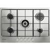 INDESIT THP 752 W/IX/I 1 PIANO COTTURA GAS, 5 zone di cottura, dimensioni: L 73 cm, P 51 piano in Acciaio inossidabile, Inox