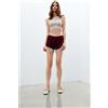 Intimissimi Pantaloncino In Seta Con Pizzo A Contrasto Bordeaux