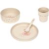 LÄSSIG Set di stoviglie per bambini, piatto ciotola tazza cucchiaio, senza BPA/Dish Set PP/Cellulose Little Water Swan