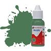 Humbrol Vernice acrilica n. 101 Mid Green Matt flacone contagocce, 14 ml