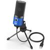 FIFINE Condensatore a Microfono studio kit USB Microfono Computer con Braccio