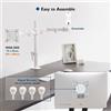 Unyqoos Supporto per monitor doppio Unyqoos® per 2 monitor da 13-27 pollici, braccio doppio in acciaio regolabile in altezza, inclinabile ±90°, rotazione di 180°, rotazione di 360°, compatibile VESA 75/100, colore bianco, capacità di carico: 10 kg per …