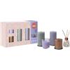 Bolsius Candele rustiche con diffusore a bastoncini e candela profumata - Set regalo da 5 - Funky Freshness - Candele decorative per la casa - Lunga durata - Festa della Mamma