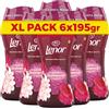 Lenor Profumatore Bucato Perle Profumate Lavatrice, Gelsomino Scarlatto, Maxi Formato 6 x 195g, Intensificatore Di Profumo