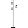 HOMCOM Lampada da Terra 40W, 3 Lampadine LED E27, Telecomando Magnetico, Dimmerabile, 3 Temperature di Colore, Nero | Aosom Italy