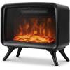 HOMCOM Caminetto Elettrico da Tavolo 800W/1600W con Base Rimovibile, Effetto Fiamma LED, 25㎡, Nero | Aosom Italy