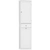 HOMCOM Mobile Bagno a Colonna 180 cm con Cesto Portabiancheria Ribaltabile, Bianco | Aosom Italy