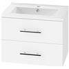 HOMCOM Mobile Lavabo Bagno, con 2 Cassetti e Lavandino, Bianco | Aosom Italy