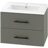 HOMCOM Mobile Sottolavabo Bagno con Lavabo Ceramica 2 Cassetti 61x40x48cm Verde | Aosom Italy