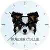 Border Collie - orologio da parete geometrico con foto e iscrizione di Art-Dog