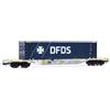 RIVAROSSI HR6704 Sgnss livrea grigia, caricato con container da 45' ''DFDS''