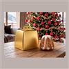 LUCGEL SRL Scatola Porta Pandoro Oro 26x26xH26 cm con Maniglia Confezione Regalo Natalizia 10 Pz