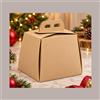 LUCGEL SRL Scatola Porta Pandoro Avana 22x22xH22 cm con Maniglia Confezione Regalo Natalizia 10 Pz