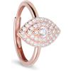 ORO&CO 925 Anello in argento rosato con rombo centrale e zirconi