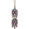 GOLD ART Collier in oro con diamanti, topazi rosa e ametista