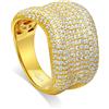 ALFIERI & ST. JOHN 925 Anello in argento dorato 925 con zirconi bianchi misura 14