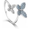ALFIERI & ST. JOHN 925 Anello incanto in argento con pavé zirconi bianchi e celeste