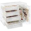 UNIQ Organizer per Gioielli in Acrilico con 4 Cassetti e 2 Porta Orecc
