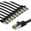 Goobay 69767 Cavo patch CAT 8.1 GHMT, S/FTP (PiMF), 5 m, grigio, set di 10, 5 m - conduttore in rame, guaina LSZH senza alogeni