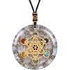 PRAJET CRYSTALS Ciondolo Cubo di Metatron di Prajet Orgone, 5 cm, collana curativa, geometria sacra, protezione e radicamento, regolabile, unisex