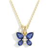 GOODSTONE JEWELS Collana da donna con ciondolo a forma di farfalla in argento Sterling 925, collana in oro 14 K, 18 carati, misura 40,6 + 5,1 cm, con chiusura a moschettone, gioiello con pietra