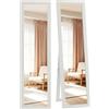 HOMCOM Specchio rettangolare su base da parete o da appoggio con cornice in legno, per soggiorno, camera da letto, 37 x 157 cm, bianco