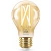WiZ Lampadina Goccia Smart LED WiFi, Luce Bianca da Calda a Fredda, Filamento Ambrata, E27, equivalente a 50W, Tecnologia SpaceSense, Controllo Vocale (Alexa, Apple HomeKit, Google Home)