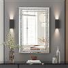 SHYFOY Specchio da Parete Rettangolare 80 x 60 cm, Specchio da Parete Grande Moderno con Incastonatura di Diamanti in Cristallo, per Soggiorno Modern Sala Paret Camera Bagno Ingresso