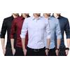 Set Di 2 Camicie Sartoriali Da Uomo : 1 Nera E 1 Bordeaux S