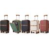 21 Striped Design Front-opening Cabin Suitcase - Navy And Brown