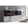 Set Mobili Da Soggiorno Con Camino Elettrico: Bianco-bianco Gloss