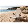 Sedia Mare Reclinabile Con Poggiapiedi: Beige