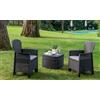 Set Da Giardino Con Cuscini 2 Poltrone E 1 Tavolino Contenitore: Antracite