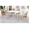 Set Di 4 Sedie Stile Nordico: Bianco